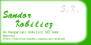 sandor kobilicz business card